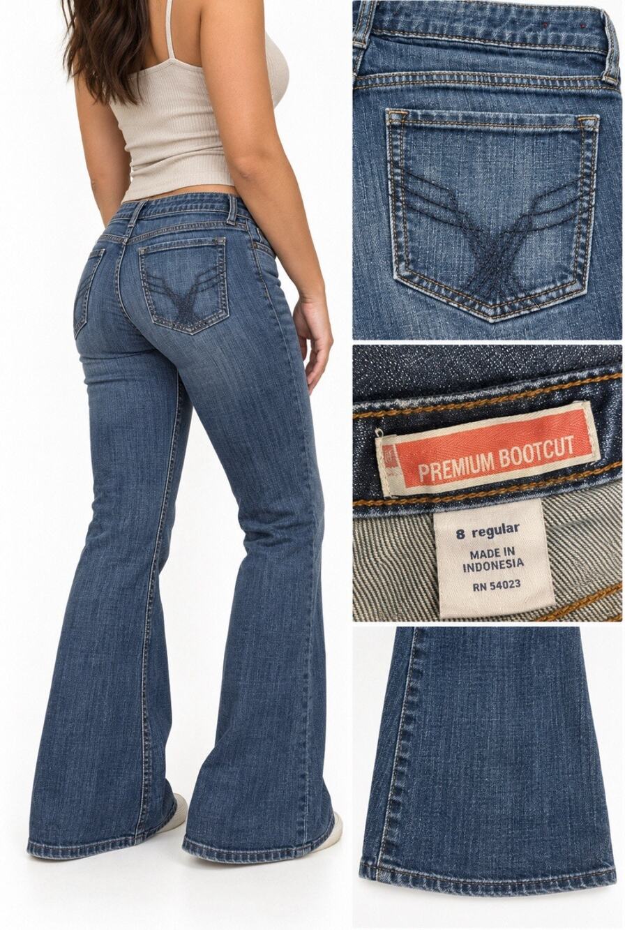 Y2K Indie Sleaze Gap Premium Bootcut Low Rise Jeans Size 8 Medium Wash Indigo